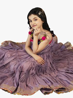 Jilmil girl's purple musleen long dress 2