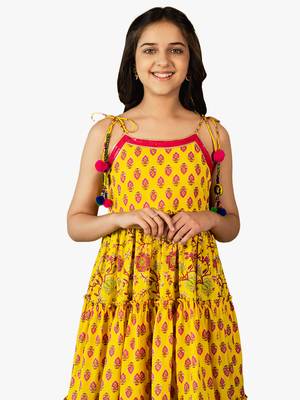 girl's jaipuri printed long dress 2