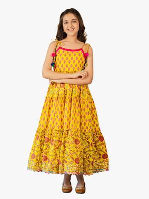 girl's jaipuri printed long dress 3