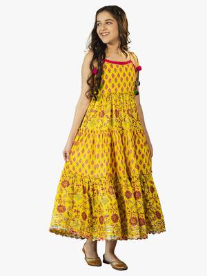girl's jaipuri printed long dress 5