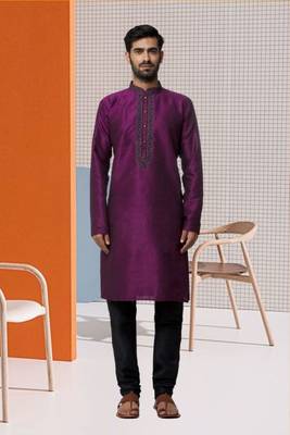 Men' silk kurta churidar set 1