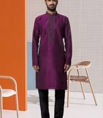 Men' silk kurta churidar set