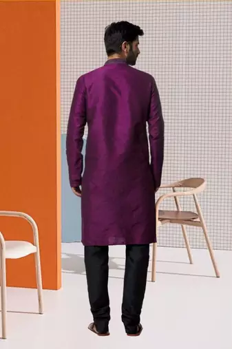 Men' silk kurta churidar set
