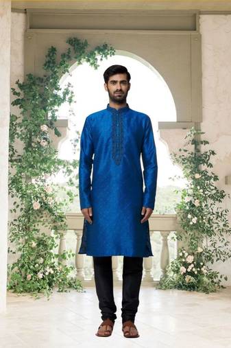 Men' brocade kurta churidar set