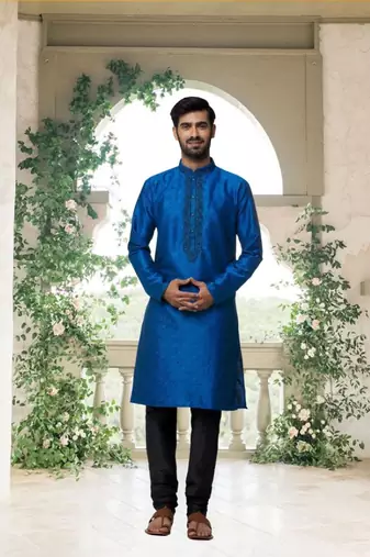 Men' brocade kurta churidar set