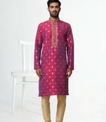 Men' silk kurta churidar set