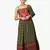 girl's one shoulder green navratri dress