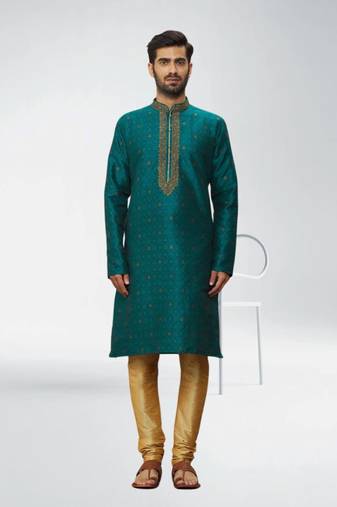 Men' brocade kurta churidar set