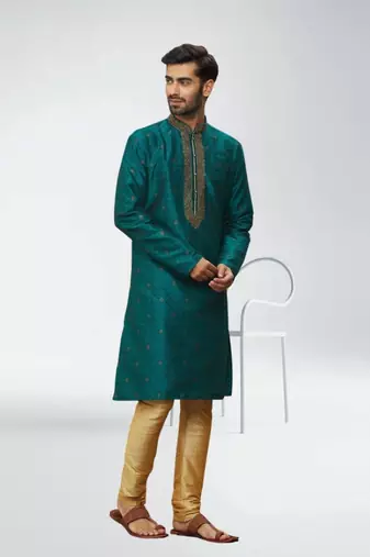 Men' brocade kurta churidar set