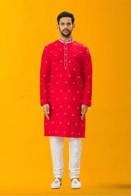 Men' silk kurta churidar set 1