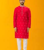 Men' silk kurta churidar set