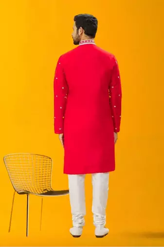 Men' silk kurta churidar set
