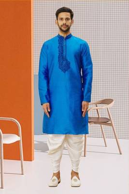 Men' silk kurta churidar set 1