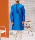 Men' silk kurta churidar set