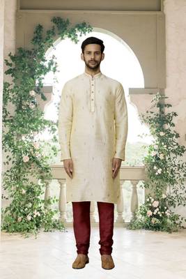 Men' fawn kurta churidar set 2