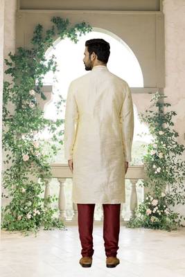 Men' fawn kurta churidar set 3