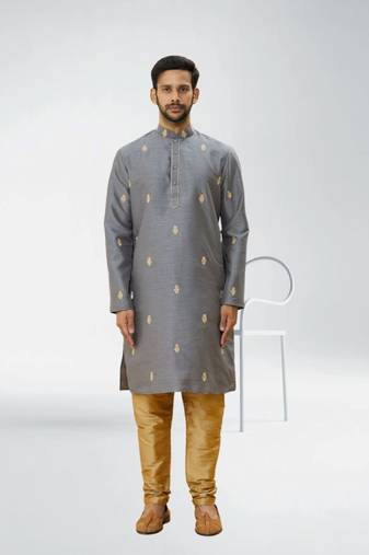 Men' silk kurta churidar set