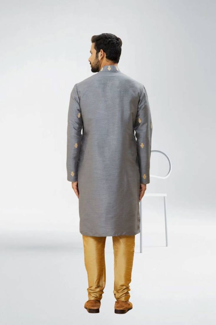 Men' silk kurta churidar set