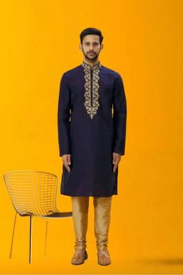 Men' silk kurta churidar set 1