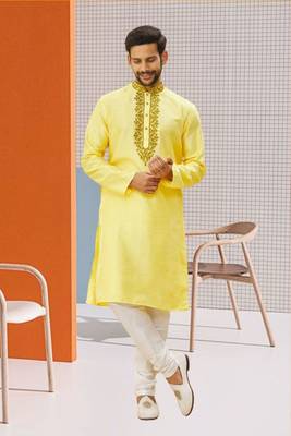 Men' silk kurta churidar set 1