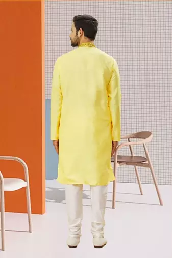Men' silk kurta churidar set