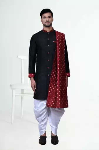 Men' silk kurta churidar set