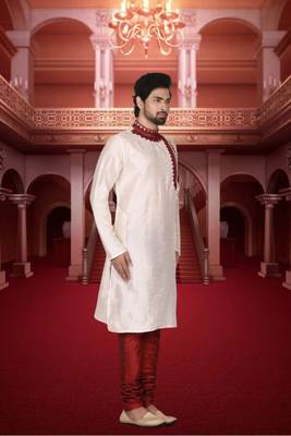 Men' silk kurta churidar set 2