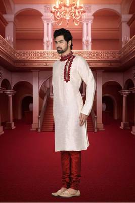 Men' silk kurta churidar set 3