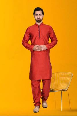 Men' silk kurta churidar set 1