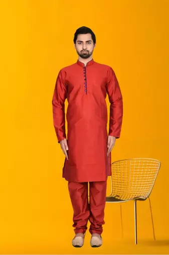 Men' silk kurta churidar set