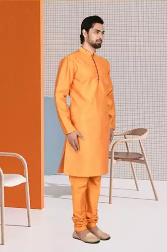 Men' silk kurta churidar set