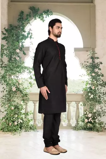 Men' silk kurta churidar set
