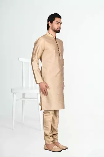 Men' silk kurta churidar set