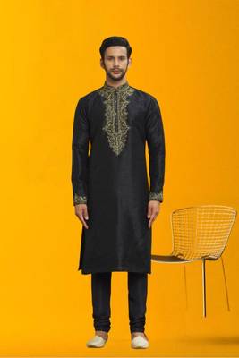 Men' silk kurta churidar set 1