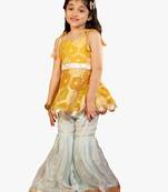 girl's yellow floral sarara set