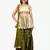 girl's green floral sharara set