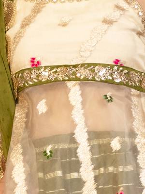 girl's green floral sharara set 2