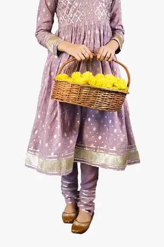 girl's iris anarkali suit set (set of 3)