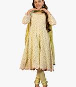 Jilmil girl's light green chikankari suit (set of 3)