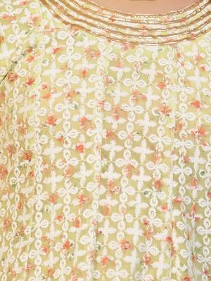 Jilmil girl's light green chikankari suit (set of 3) 4