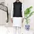 Off white dupion silk plain full sleeve kurta and churidar set with black jacket for men