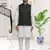 Off white dupion silk plain full sleeve kurta and dhoti set with black jacket for men
