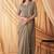 Tan sparkling satin georgette fashion saree with unstitched work jacket for special funcion