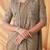 Tan sparkling satin georgette fashion saree with unstitched work jacket for special funcion