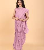 New designer fancy jari ready to wear tikli kid saree with unstitch blouse piece