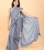 New designer fancy jari ready to wear tikli kid saree with unstitch blouse piece
