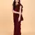 Maroon Super Net Sequin Work Girls Stitched Saree with stitched blouse for girls