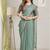 Light green plain chiffon saree with blouse