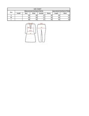 "pavonine" pink color printed kurta and flared palazzo set for girls & women 5