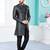 black Havy Banarasi Jackard  indo-western sherwani